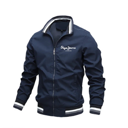 Chaqueta bomber impermeable Loom & Soul para hombre – Abrigo rompevientos con cuello alto