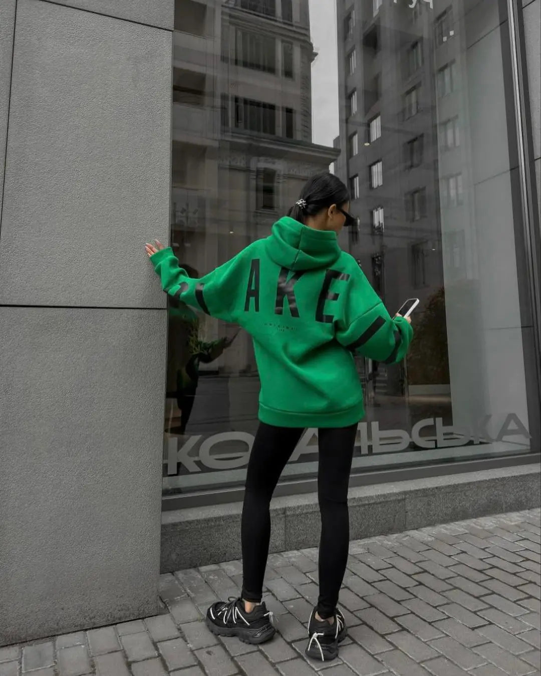 Sudadera con capucha informal estampada para mujer – Suéter de ajuste holgado para otoño e invierno