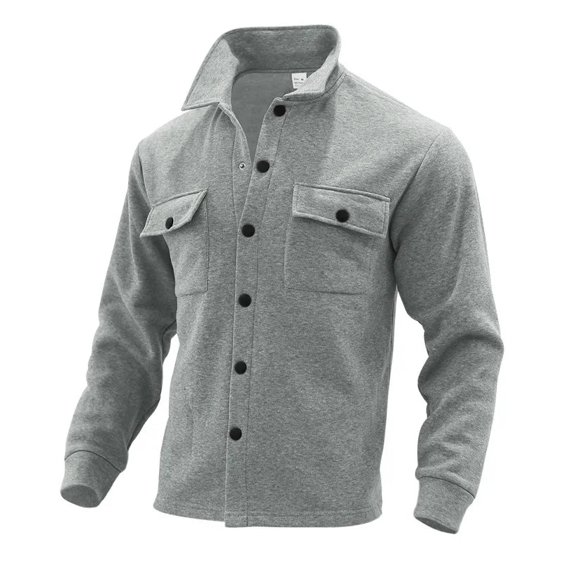 Veste d'hiver en polaire à revers Loom & Soul pour homme – Manteau ajusté à boutonnage simple