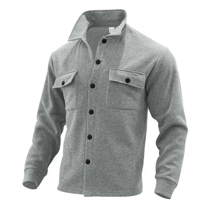 Veste d'hiver en polaire à revers Loom & Soul pour homme – Manteau ajusté à boutonnage simple