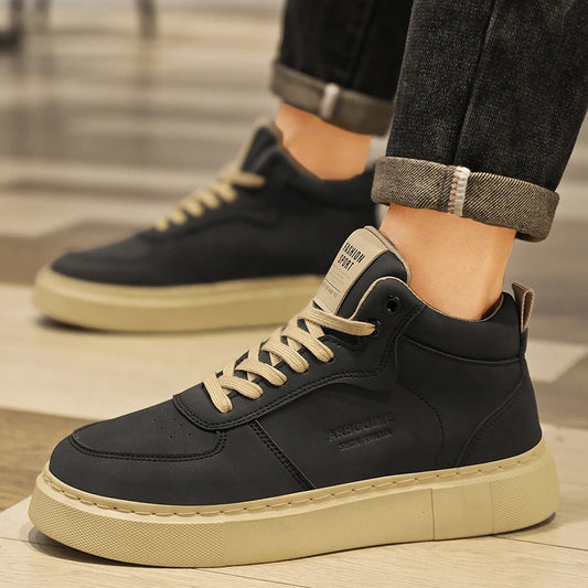 Loom & Soul Men’s Mid-Top Skate Sneakers – 2025 Breathable Casual Shoes