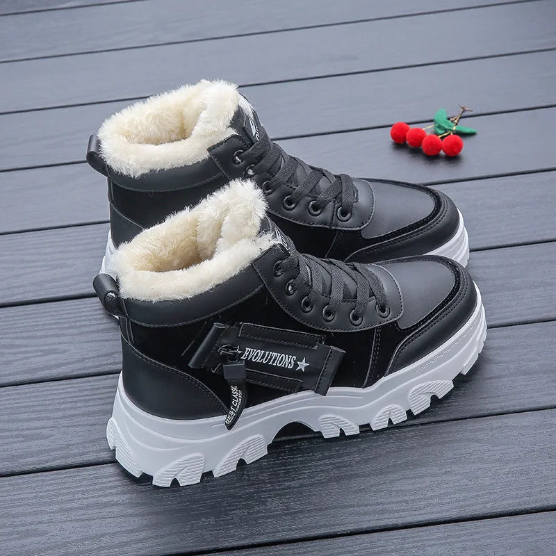 Loom & Soul Women’s Warm Winter Boots – British Style Thick-Soled Ankle Boot