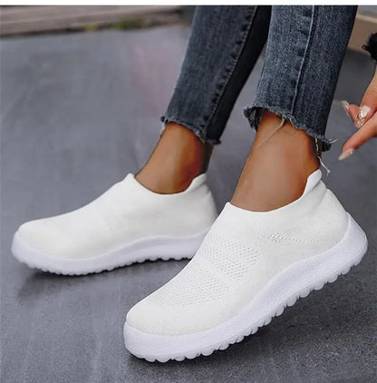 ZJEGA™ 2024 Zapatillas de running transpirables sin cordones para mujer – Calzado deportivo ligero tipo calcetín