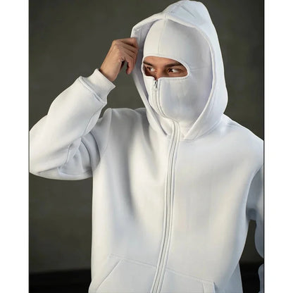 Sudadera con capucha y cremallera de otoño-invierno para hombre – Chaqueta casual cálida de estilo urbano