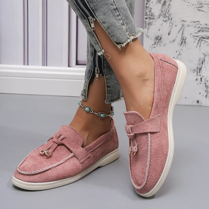 Mocasines de algodón sin cordones para mujer – Zapatos planos informales ligeros para uso diario
