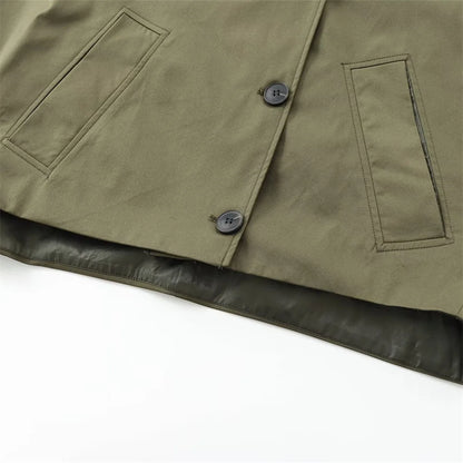 Chaqueta con capucha y solapa EleganceEase™: estilo otoñal atemporal, confianza sin esfuerzo