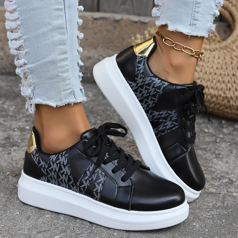 Baskets compensées Loom & Soul pour femme – Chaussures vulcanisées décontractées à bout rond