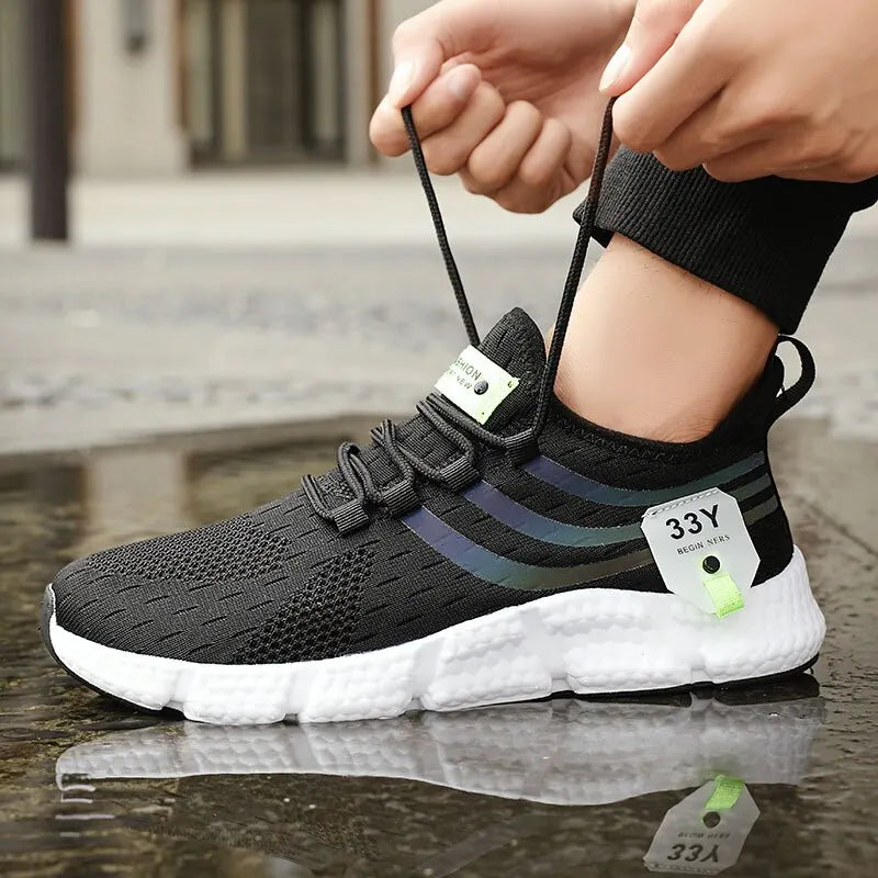 Zapatillas de Malla con Cordones para Hombre – Calzado Informal Ligero y Transpirable para Caminar