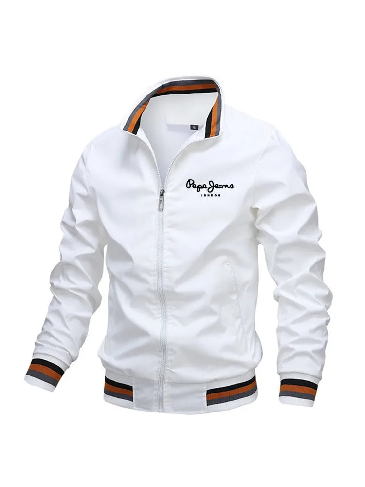 Chaqueta bomber impermeable Loom & Soul para hombre – Abrigo rompevientos con cuello alto