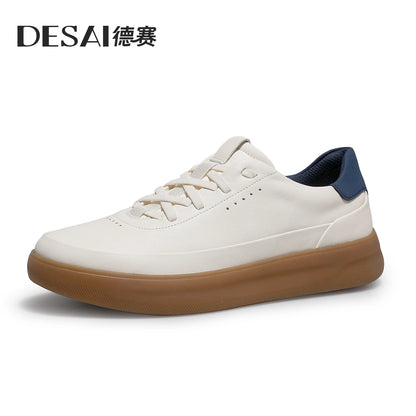 Desai™ DS3097 Zapatos casuales de cuero para hombre – Zapatillas deportivas ligeras y transpirables de suela blanda