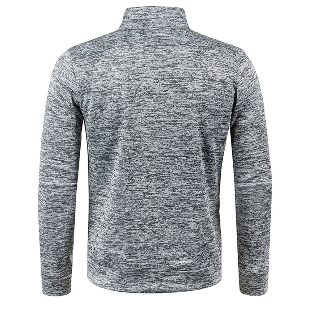 Sudadera con capucha y cremallera de cuello alto para hombre WHWR – Sudadera informal de primavera y otoño