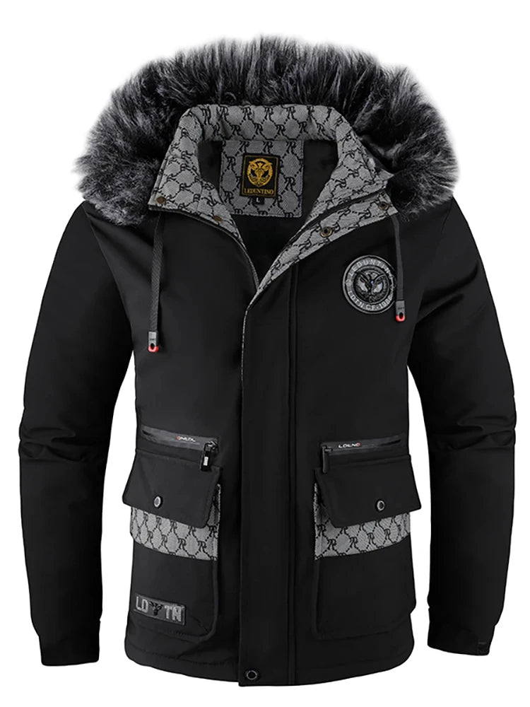 Veste à capuche en coton Loom & Soul pour homme – Manteau d'hiver rembourré chaud et coupe-vent