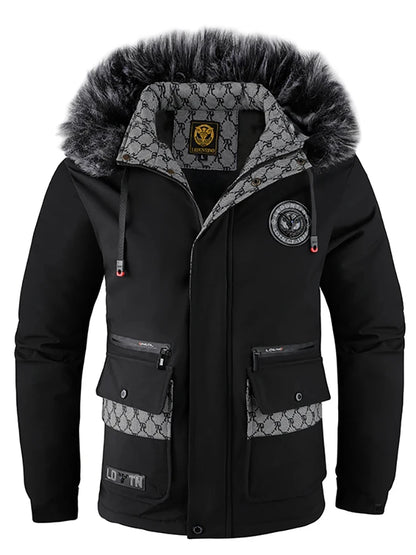 Veste à capuche en coton Loom & Soul pour homme – Manteau d'hiver rembourré chaud et coupe-vent