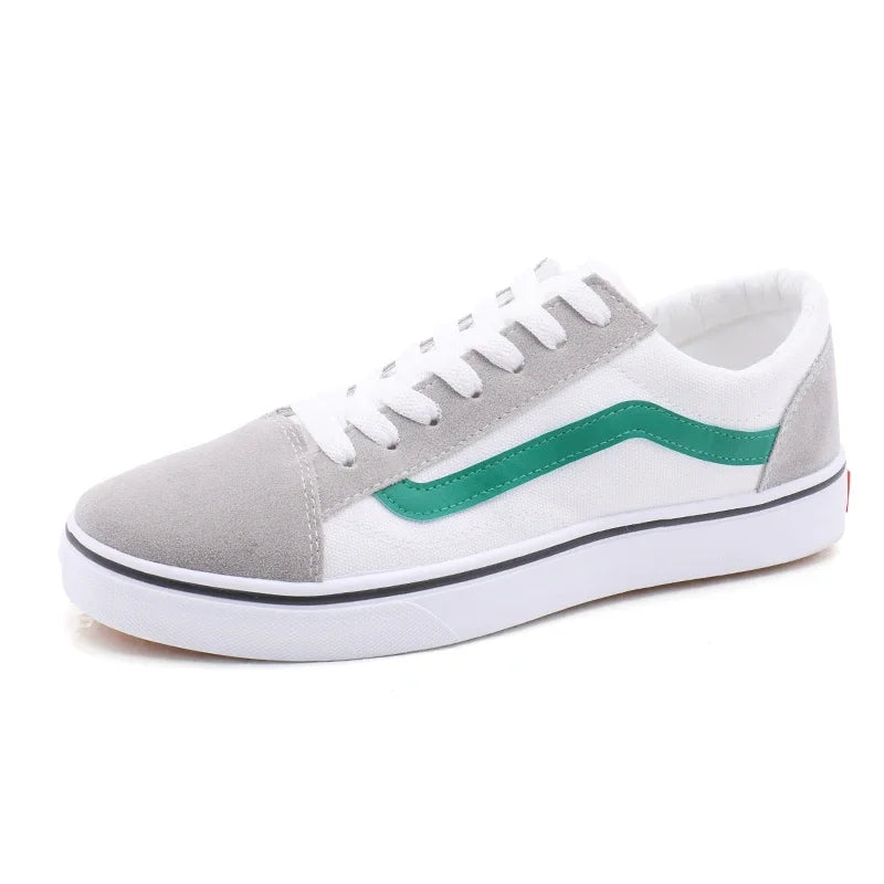 Zapatillas de lona a cuadros para hombre – Zapatos casuales ligeros con cordones