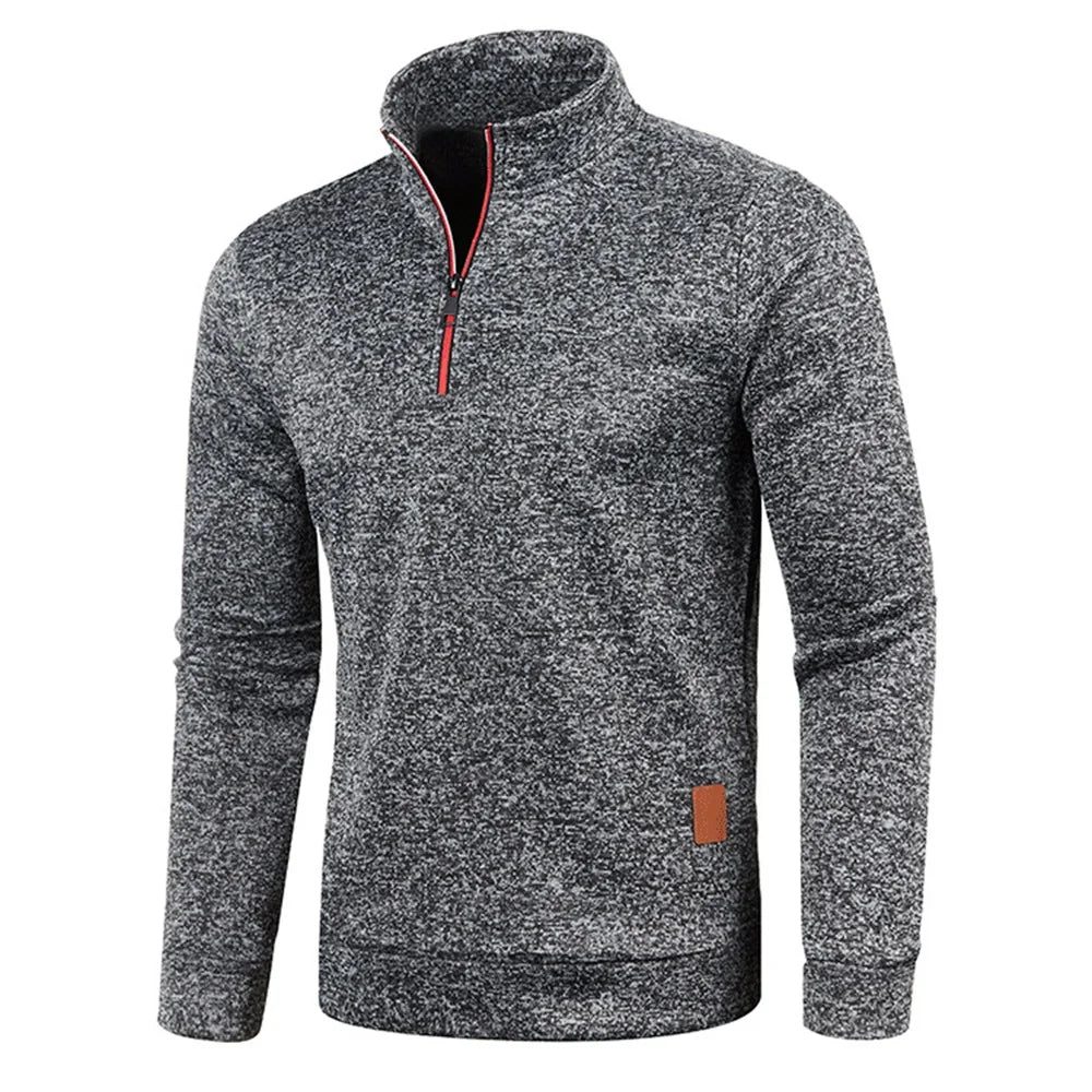 Sudadera con capucha y cremallera de cuello alto para hombre WHWR – Sudadera informal de primavera y otoño