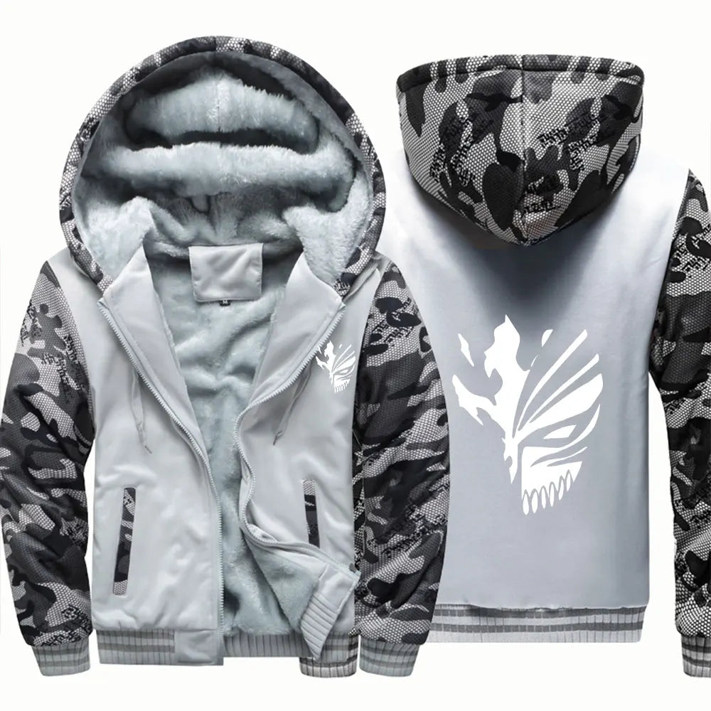 Loom & Soul – Sweat à capuche polaire animé Bleach pour homme – Veste d'hiver chaude à fermeture éclair