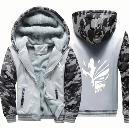 Loom & Soul – Sweat à capuche polaire animé Bleach pour homme – Veste d'hiver chaude à fermeture éclair