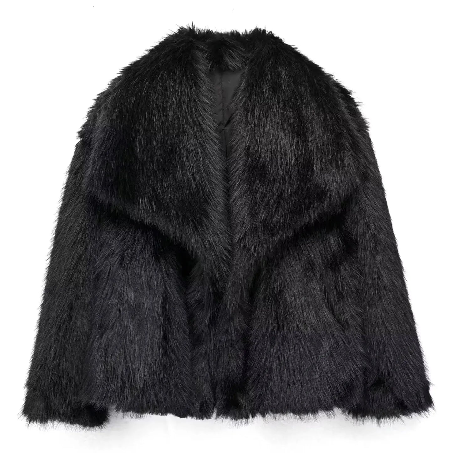 HH LuxeFur™ Chaqueta con solapa de piel sintética – Elegancia y calidez para otoño e invierno de 2025