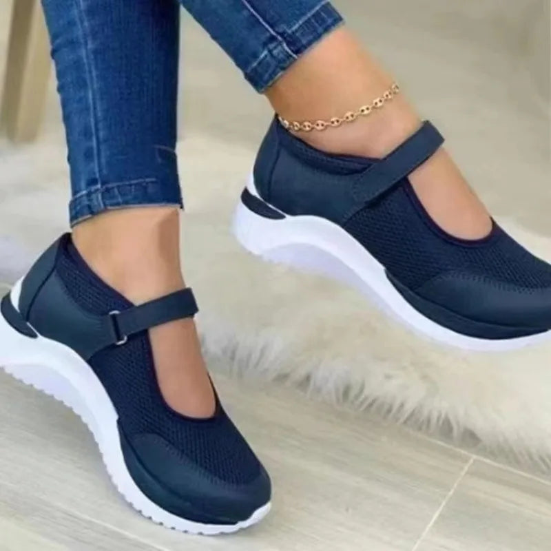 Sandalias CHUJIE™ transpirables para mujer – Zapatos cómodos de malla de aire con cierre de velcro