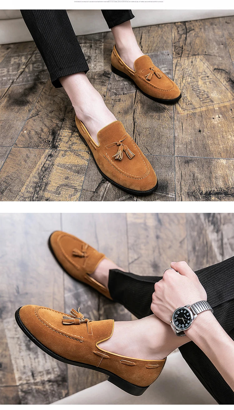 Mocasines de piel sintética HAJERO™ SoftStep – Zapatos casuales sin cordones para hombre | Mocasines transpirables de masaje para oficina y uso diario