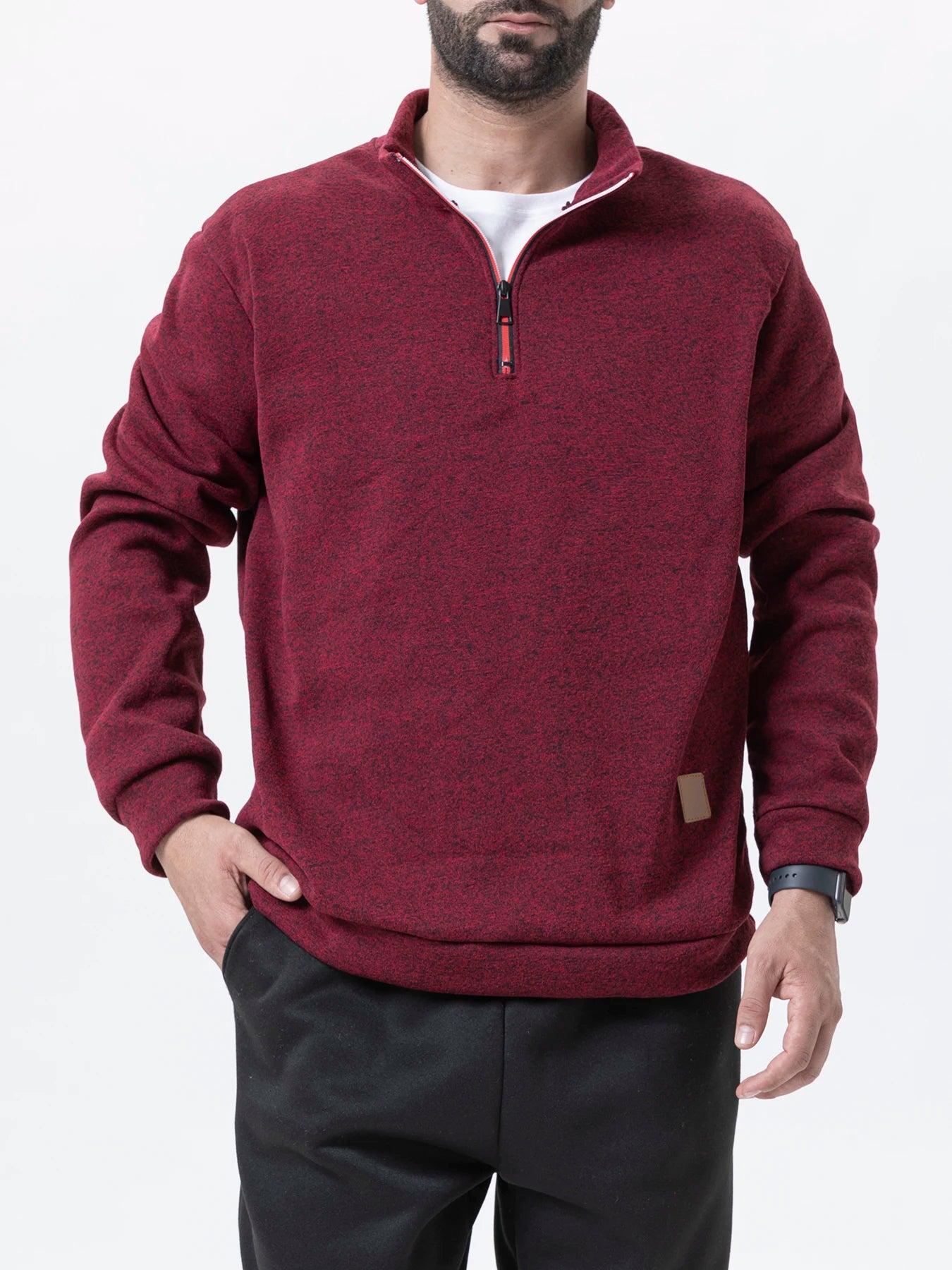 Sudadera con capucha y cremallera de cuello alto para hombre WHWR – Sudadera informal de primavera y otoño
