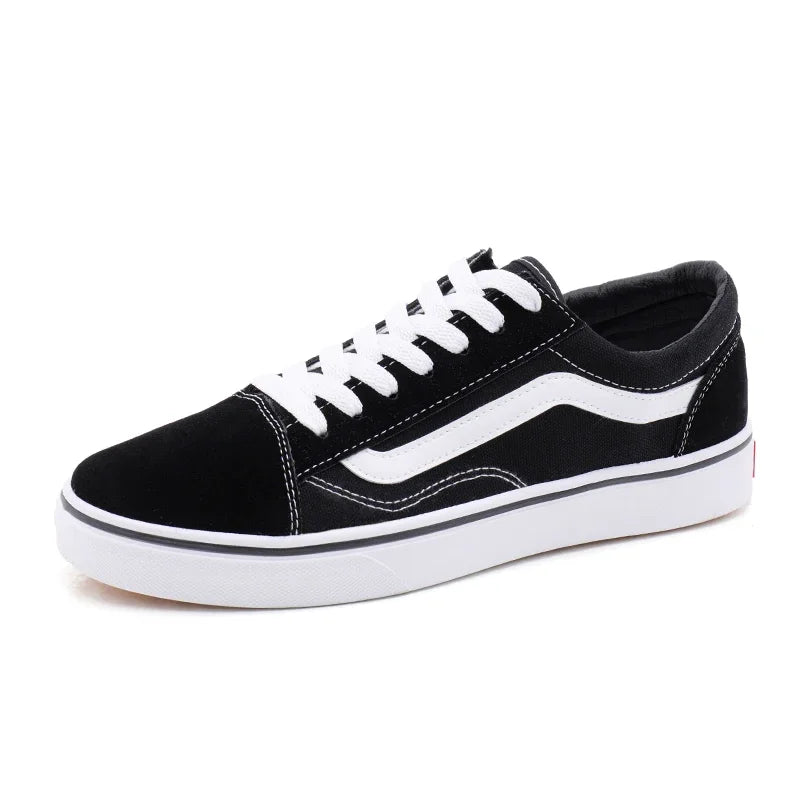 Zapatillas de lona a cuadros para hombre – Zapatos casuales ligeros con cordones