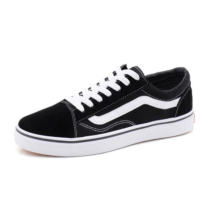 Zapatillas de lona a cuadros para hombre – Zapatos casuales ligeros con cordones
