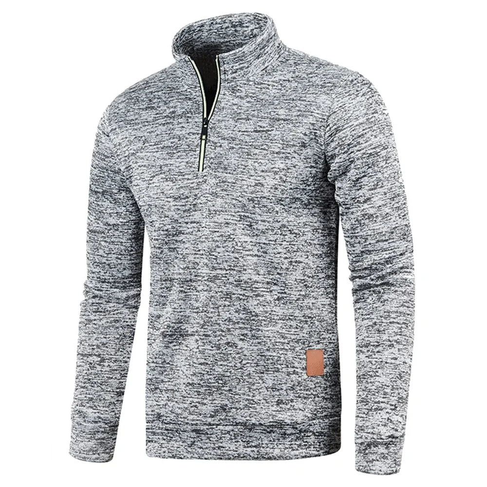 Sudadera con capucha y cremallera de cuello alto para hombre WHWR – Sudadera informal de primavera y otoño