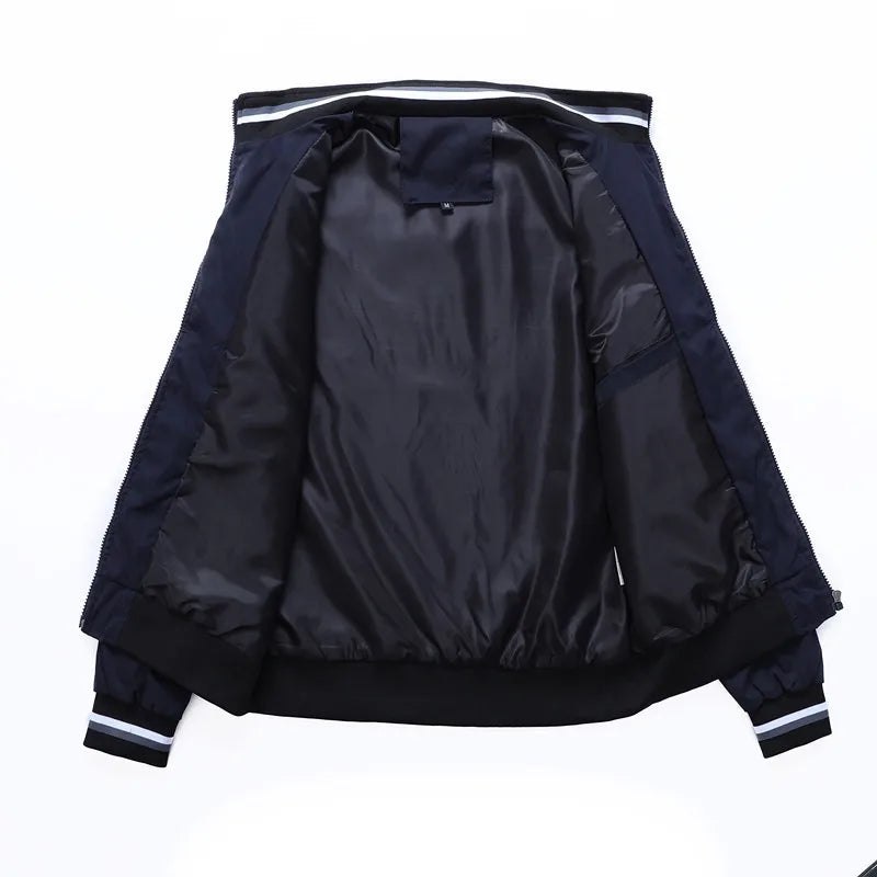 Chaqueta bomber impermeable Loom & Soul para hombre – Abrigo rompevientos con cuello alto
