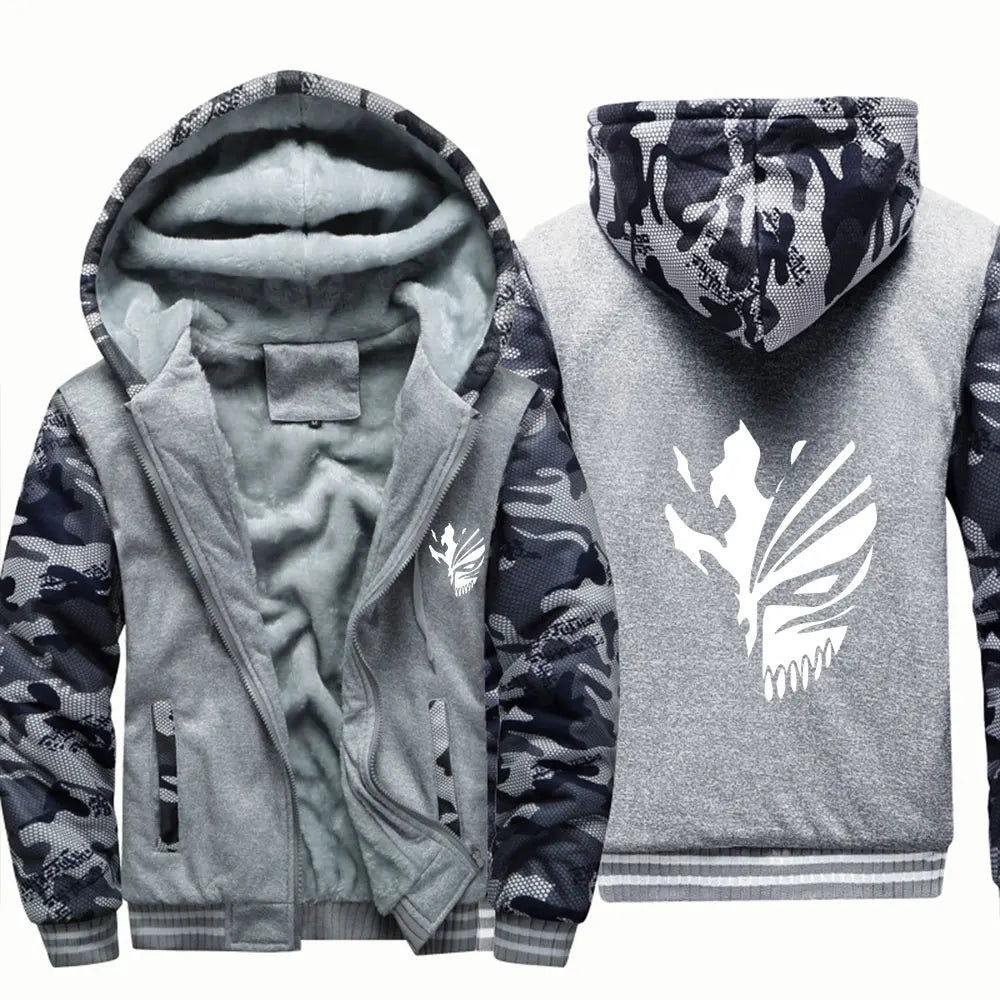 Loom & Soul – Sweat à capuche polaire animé Bleach pour homme – Veste d'hiver chaude à fermeture éclair