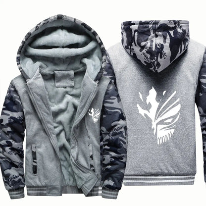 Loom & Soul – Sweat à capuche polaire animé Bleach pour homme – Veste d'hiver chaude à fermeture éclair