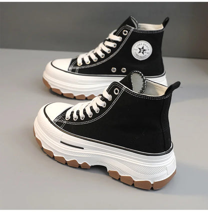 Zapatillas altas de lona para mujer Loom & Soul – Estilo vulcanizado con plataforma
