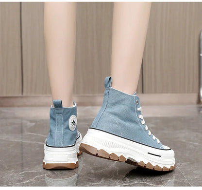 Zapatillas altas de lona para mujer Loom & Soul – Estilo vulcanizado con plataforma