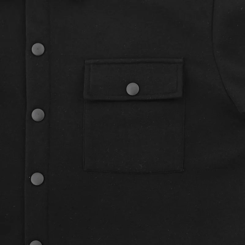 Veste d'hiver en polaire à revers Loom & Soul pour homme – Manteau ajusté à boutonnage simple