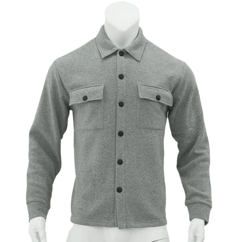 Veste d'hiver en polaire à revers Loom & Soul pour homme – Manteau ajusté à boutonnage simple