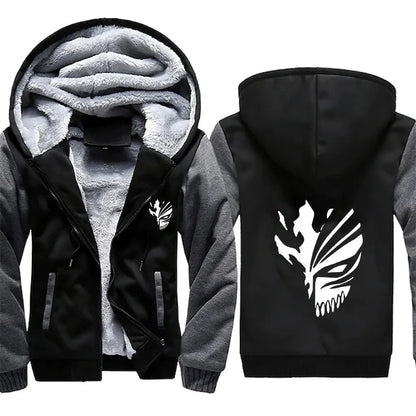 Loom & Soul – Sweat à capuche polaire animé Bleach pour homme – Veste d'hiver chaude à fermeture éclair