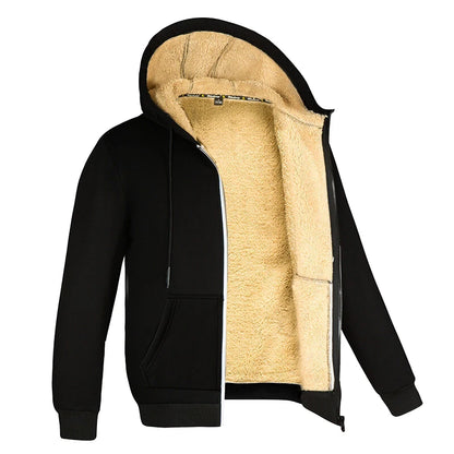 Veste en polaire d'agneau Loom & Soul unisexe – Manteau chaud et épais à capuche