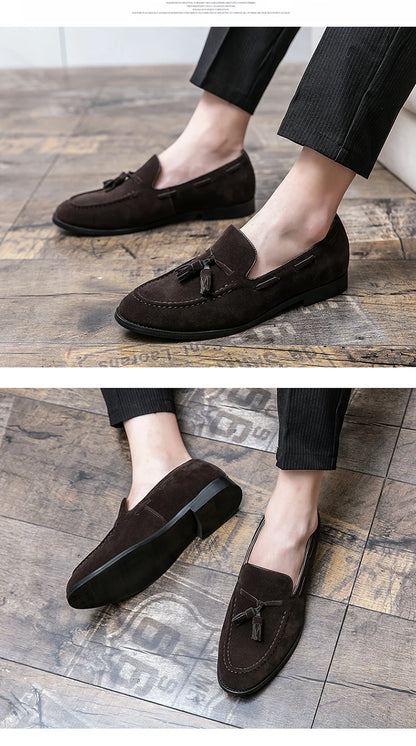 Mocasines de piel sintética HAJERO™ SoftStep – Zapatos casuales sin cordones para hombre | Mocasines transpirables de masaje para oficina y uso diario