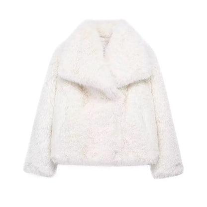 HH LuxeFur™ Chaqueta con solapa de piel sintética – Elegancia y calidez para otoño e invierno de 2025