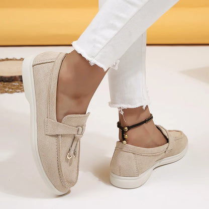 Mocasines de algodón sin cordones para mujer – Zapatos planos informales ligeros para uso diario