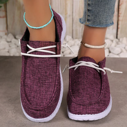 Knut Elgvin™ 2024 Zapatos casuales con cordones para mujer – Zapatillas planas de PU ligeras para el confort diario