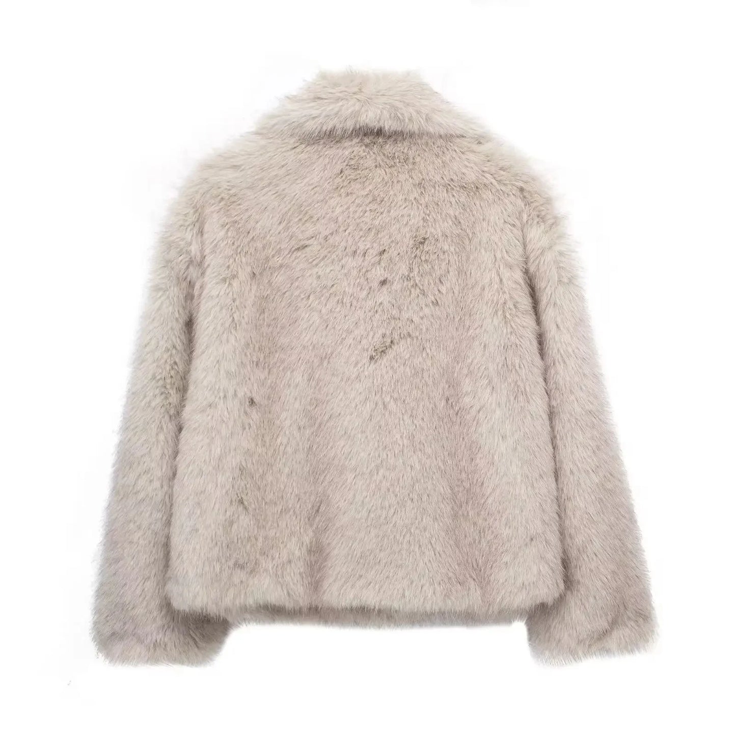 HH LuxeFur™ Chaqueta con solapa de piel sintética – Elegancia y calidez para otoño e invierno de 2025