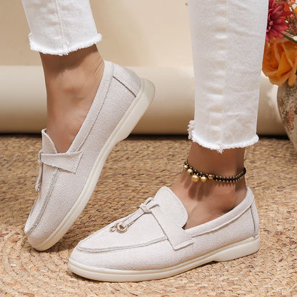 Mocasines de algodón sin cordones para mujer – Zapatos planos informales ligeros para uso diario