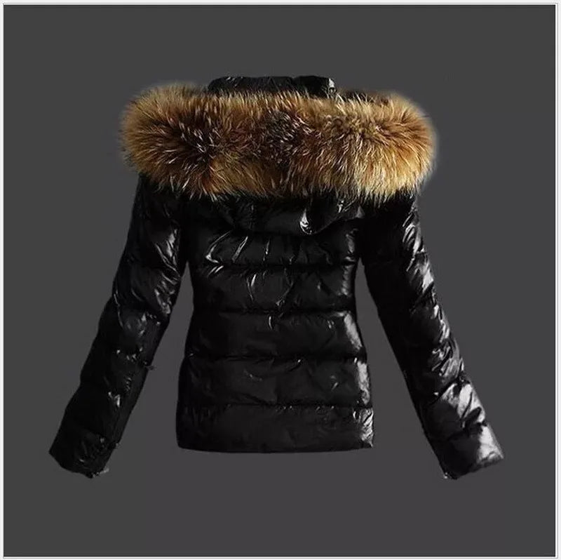 Loom & Soul Women’s Faux Leather Jacket – 2025 Fur Collar Waterproof Winter Coat