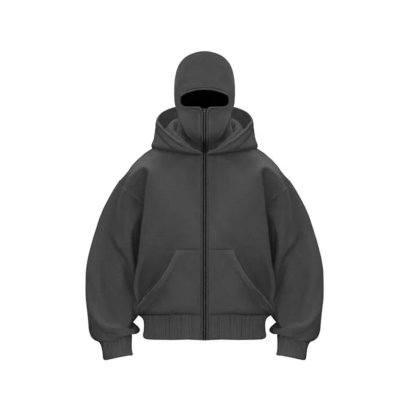 Sudadera con capucha y cremallera de otoño-invierno para hombre – Chaqueta casual cálida de estilo urbano