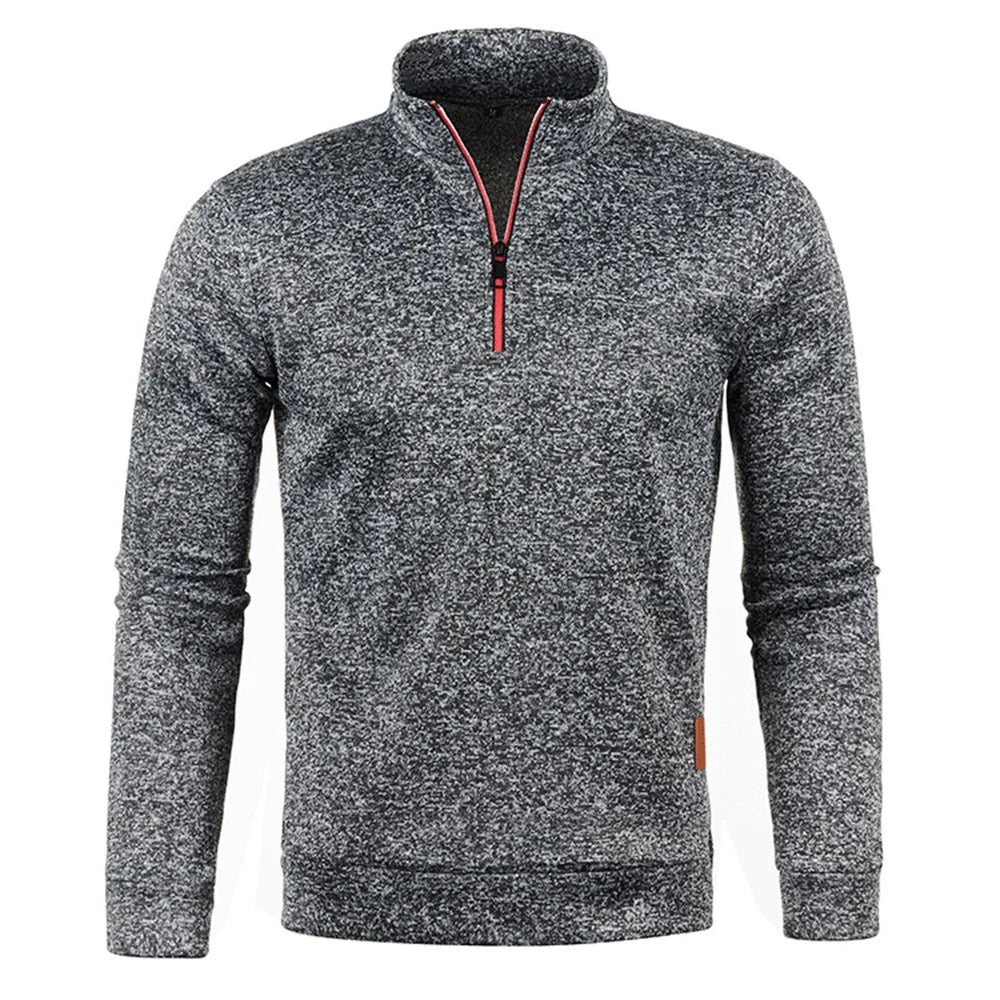 Sudadera con capucha y cremallera de cuello alto para hombre WHWR – Sudadera informal de primavera y otoño