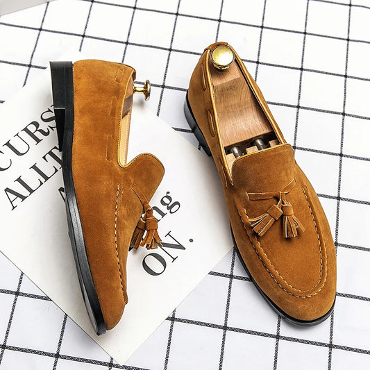 Mocasines de piel sintética HAJERO™ SoftStep – Zapatos casuales sin cordones para hombre | Mocasines transpirables de masaje para oficina y uso diario