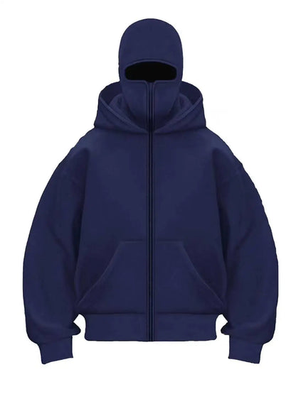 Sudadera con capucha y cremallera de otoño-invierno para hombre – Chaqueta casual cálida de estilo urbano