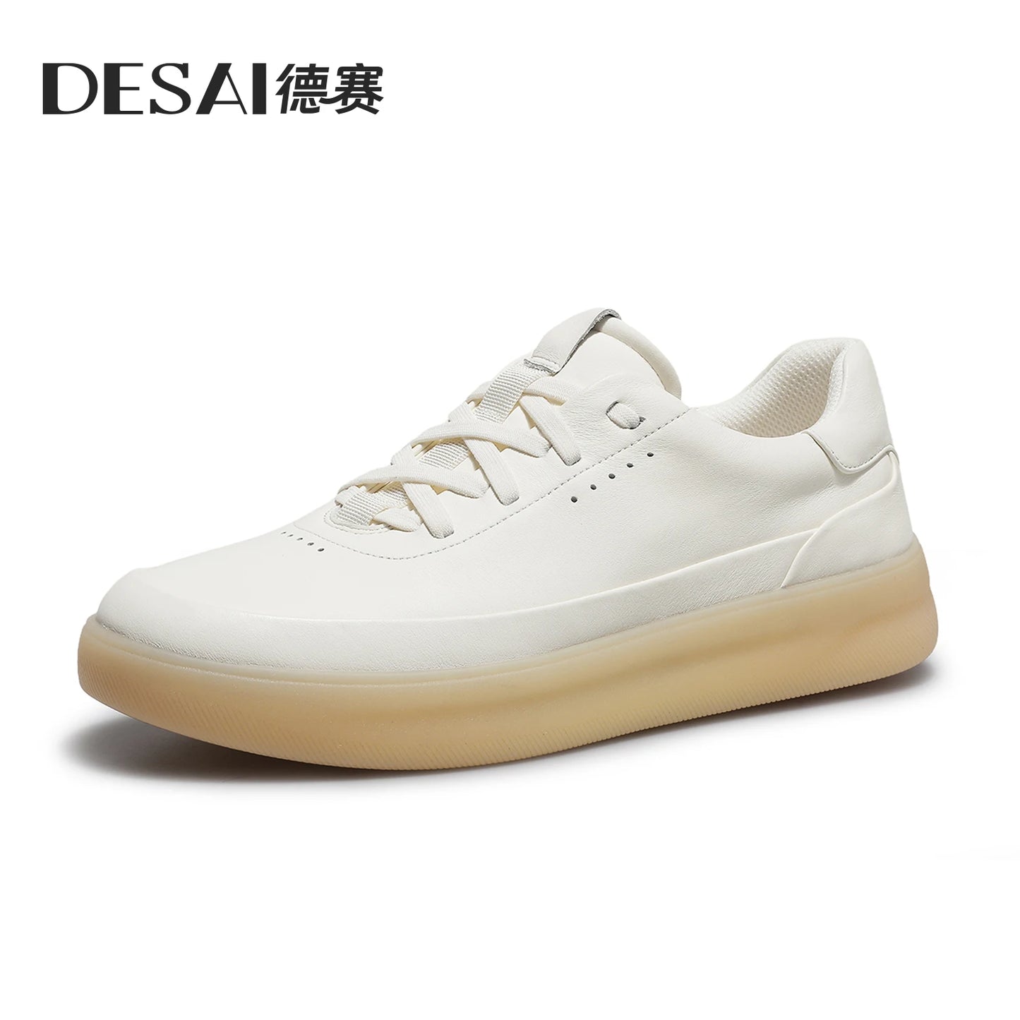Desai™ DS3097 Zapatos casuales de cuero para hombre – Zapatillas deportivas ligeras y transpirables de suela blanda