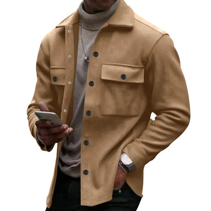 Veste d'hiver en polaire à revers Loom & Soul pour homme – Manteau ajusté à boutonnage simple